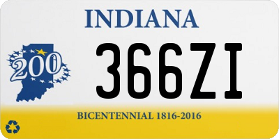 IN license plate 366ZI