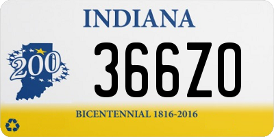 IN license plate 366ZO