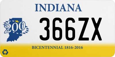 IN license plate 366ZX