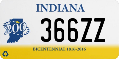 IN license plate 366ZZ