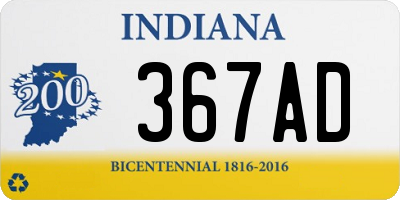 IN license plate 367AD