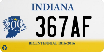 IN license plate 367AF