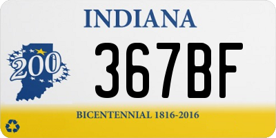 IN license plate 367BF