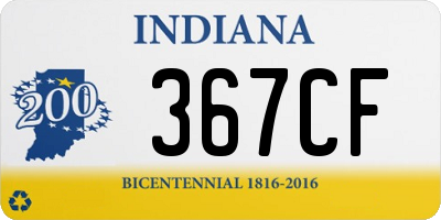 IN license plate 367CF