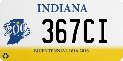 IN license plate 367CI