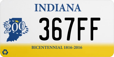 IN license plate 367FF