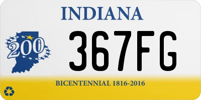 IN license plate 367FG