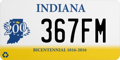 IN license plate 367FM