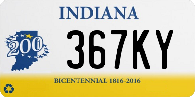 IN license plate 367KY