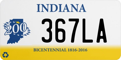 IN license plate 367LA