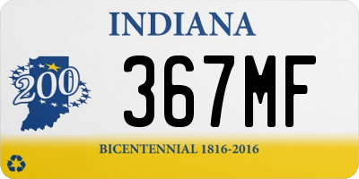 IN license plate 367MF