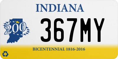 IN license plate 367MY