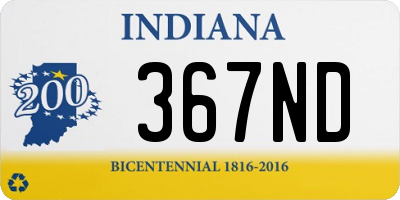 IN license plate 367ND