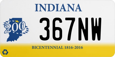 IN license plate 367NW