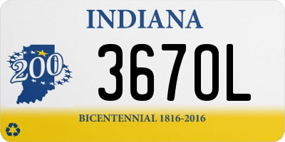 IN license plate 367OL