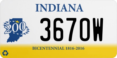 IN license plate 367OW