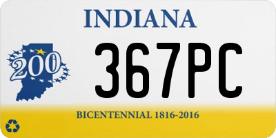 IN license plate 367PC