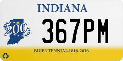 IN license plate 367PM