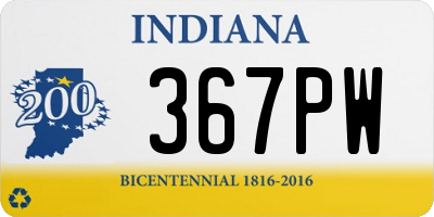 IN license plate 367PW