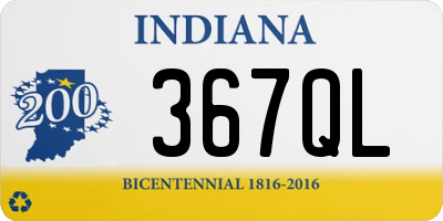 IN license plate 367QL