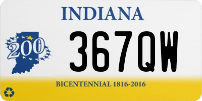 IN license plate 367QW