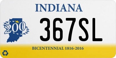 IN license plate 367SL