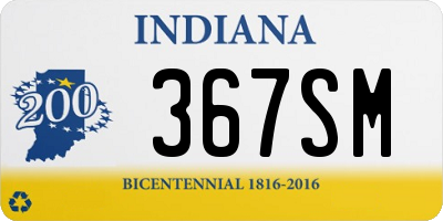 IN license plate 367SM