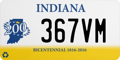 IN license plate 367VM