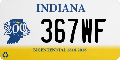 IN license plate 367WF