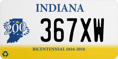 IN license plate 367XW