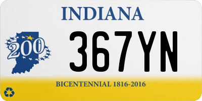 IN license plate 367YN