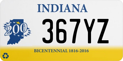 IN license plate 367YZ