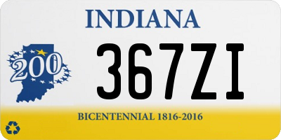 IN license plate 367ZI