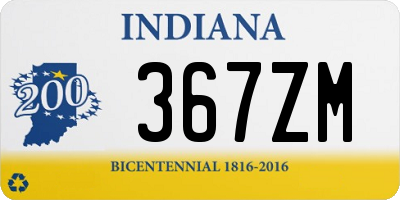 IN license plate 367ZM