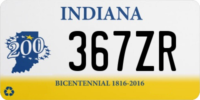 IN license plate 367ZR