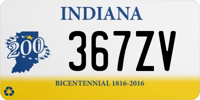 IN license plate 367ZV