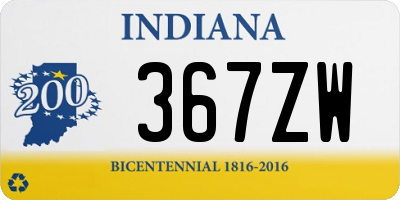 IN license plate 367ZW