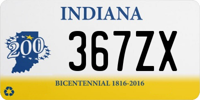 IN license plate 367ZX