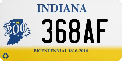 IN license plate 368AF