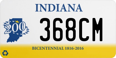 IN license plate 368CM