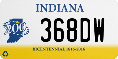 IN license plate 368DW