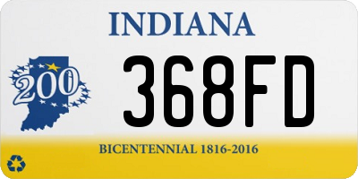 IN license plate 368FD