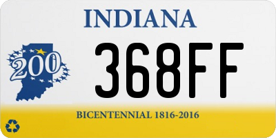 IN license plate 368FF