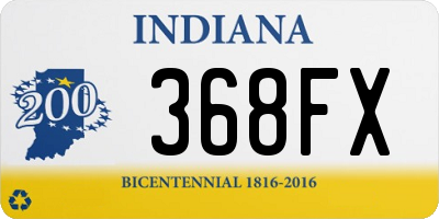 IN license plate 368FX