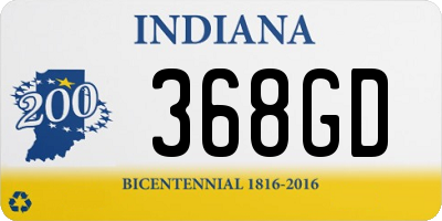 IN license plate 368GD