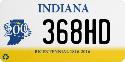 IN license plate 368HD