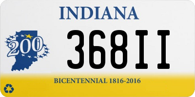 IN license plate 368II