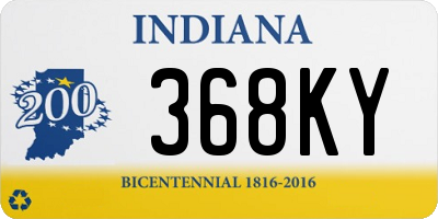 IN license plate 368KY