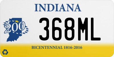 IN license plate 368ML