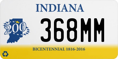 IN license plate 368MM